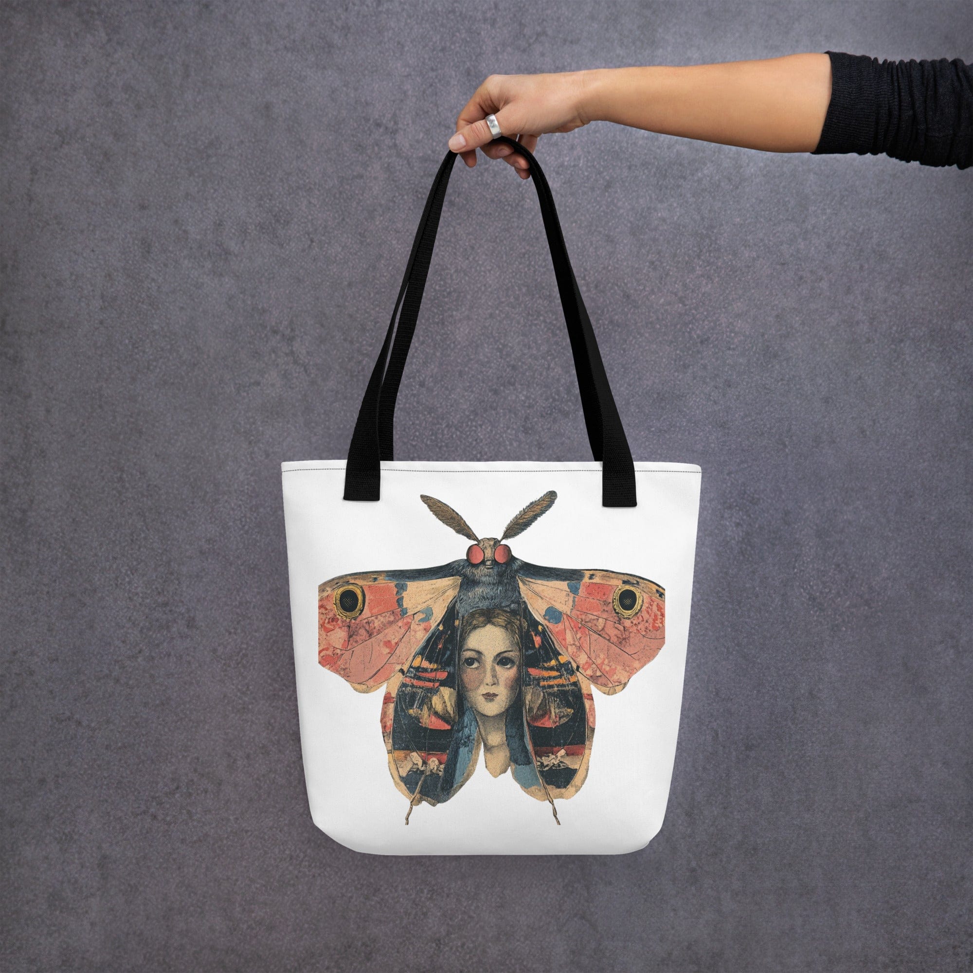 Printful Moth Lady Tote Bag (15”x15”)