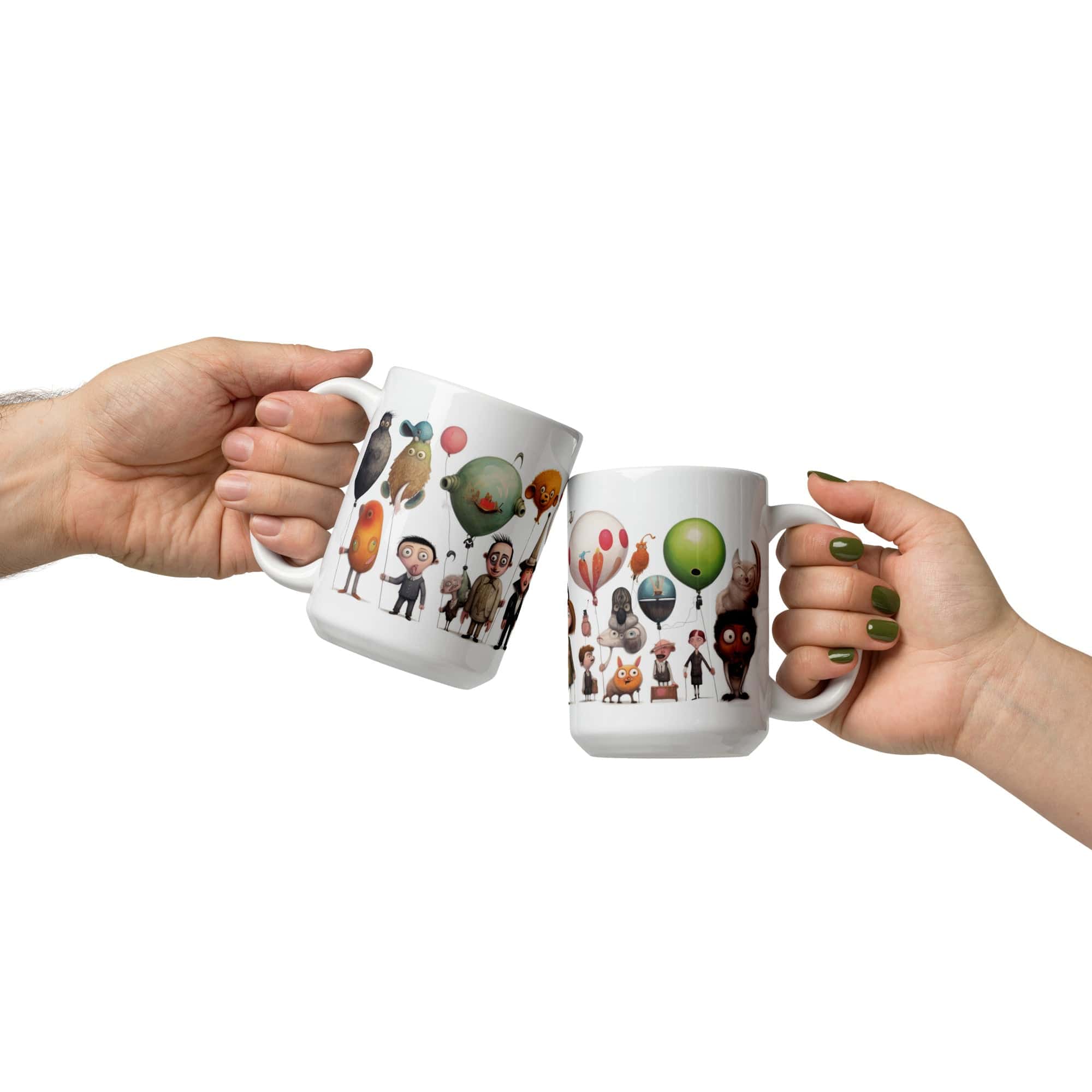 Printful Weird Cast of Characters Coffee Cup